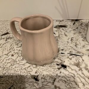Anthropologie Elegant Cream Ceramic Mug